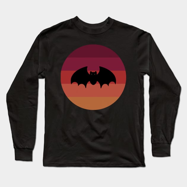 Retro Stripes Bat Long Sleeve T-Shirt by DyrkWyst